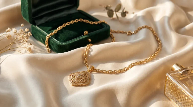 Discover the perfect Gold Necklace for WOMEN Guide with our guide to styles, lengths, gold colors, karats, outfit matching, layering, gifting, buying tips, and care.