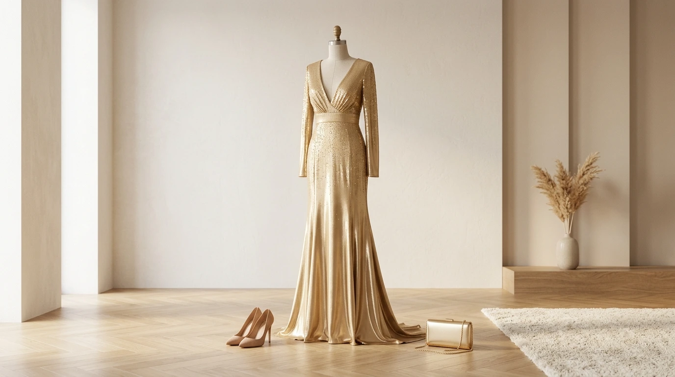 Gold dresses can add an elegant touch to any ensemble. From velvety textures to shimmering tones and metallic fabrics, gold is the center of attention. This is why a gold dress is an excellent option for weddings, parties, holidays, formal dinners, and other special occasions. However, with such an attention-grabbing ensemble styling is key.